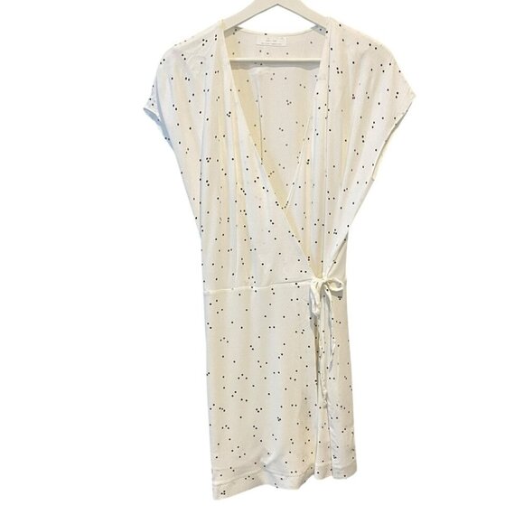 Oak + Fort Polka Dot Rayon Wrap Dress Size M - Picture 1 of 16